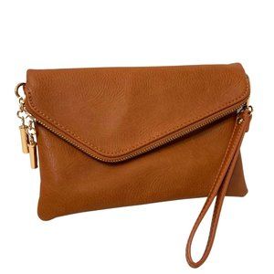 Purse - Clutch / Wristlet / Brown / Gold Detail